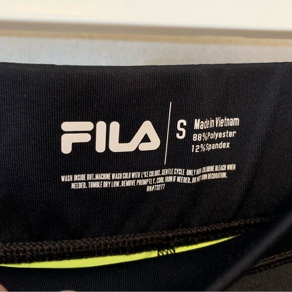Fila Black Crop Yellow Leggings - Picture 3 of 4